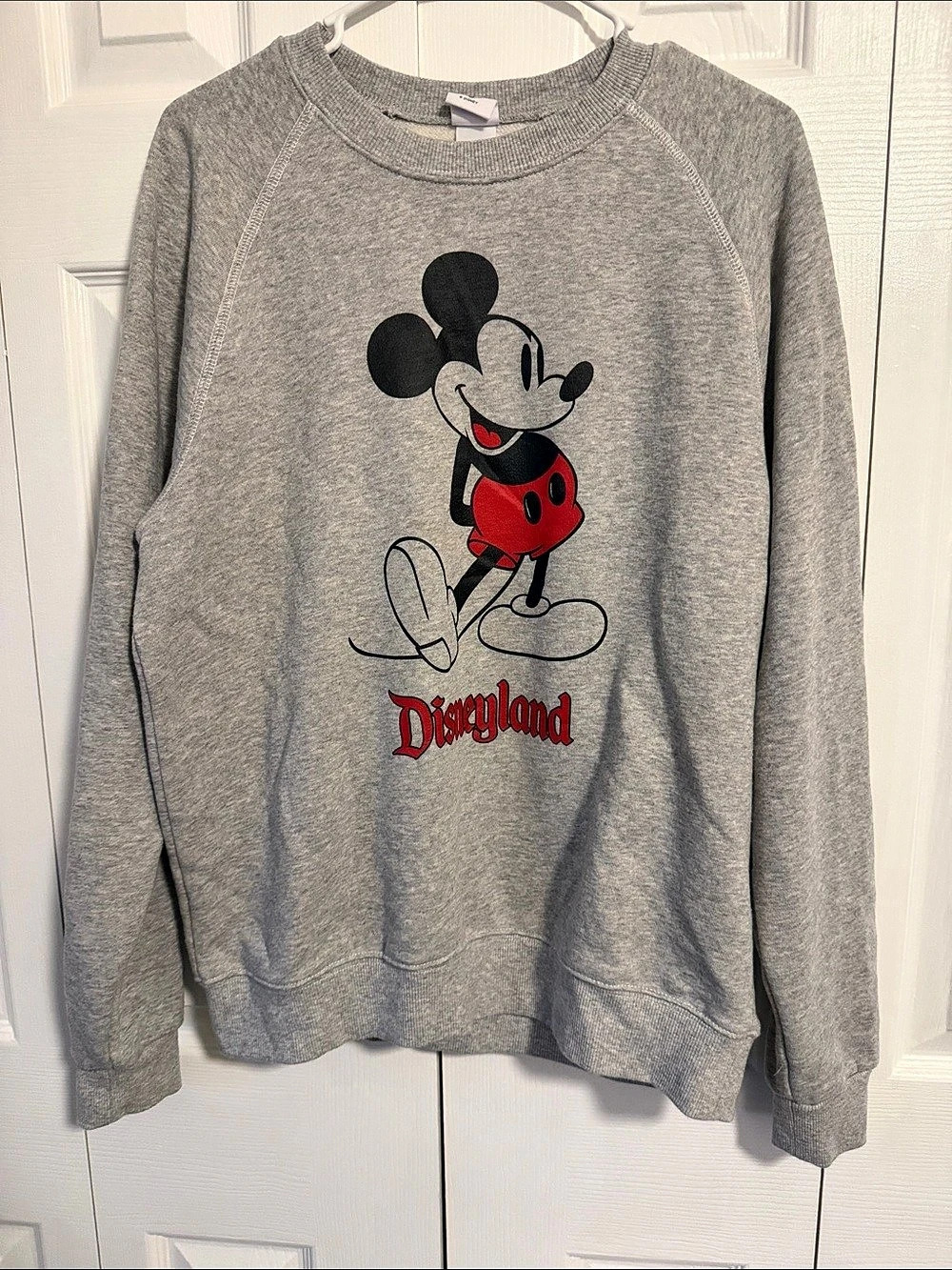 Disney Disneyland Mickey Mouse Heather Grey Pullover Sweatshirt Medium